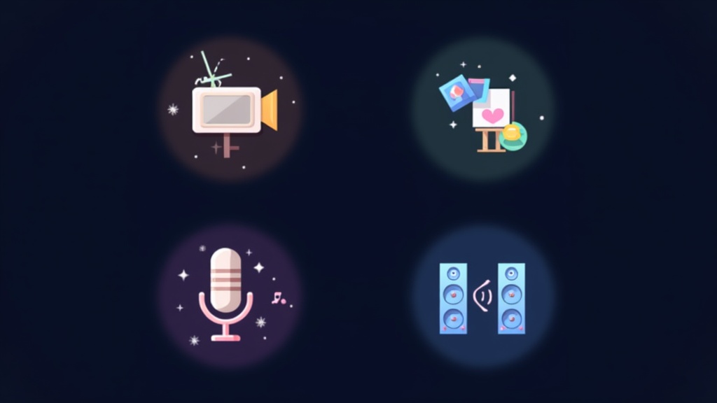 Quatre catégories de modèles IA : Modèles vidéo, Modèles d'image, Modèles audio et Modèles de musique avec des icônes distinctives