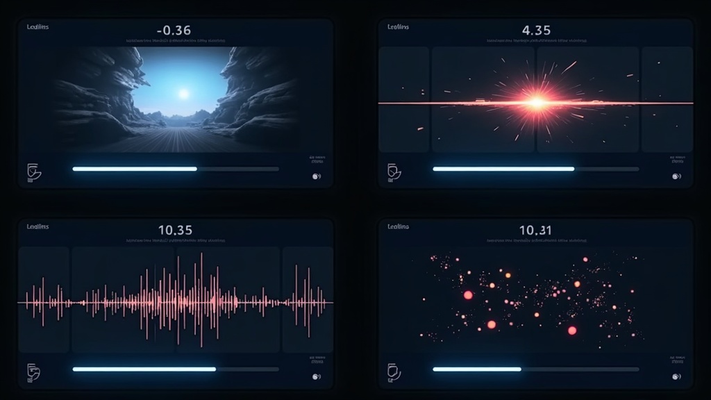 Multi-Modell-KI-Generierung in Arbeit mit gleichzeitigem Video-Rendering, Bilderstellung, Audio-Synthese und Musikkomposition