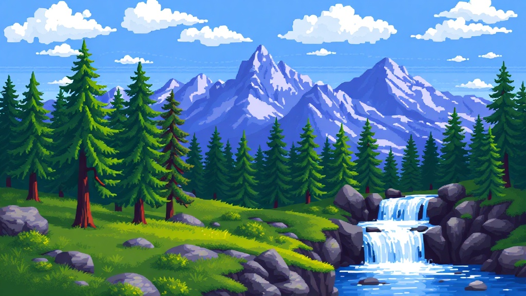 Comparaison de sortie IA pixel art montrant la grille de pixels nette de FLUX Dev avec dithering et la composition d'environnement de jeu en couches de DALL-E 3